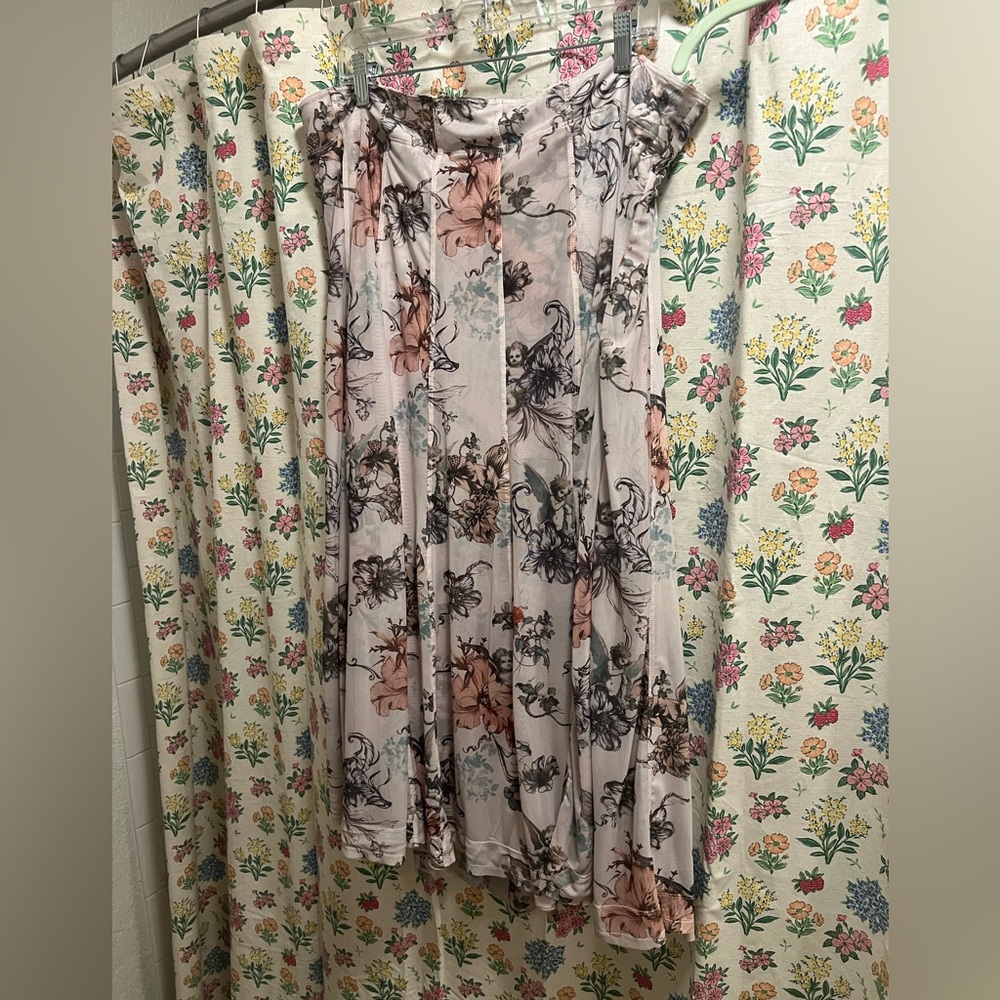 Pilcro Neutral Plus Size midi skirt